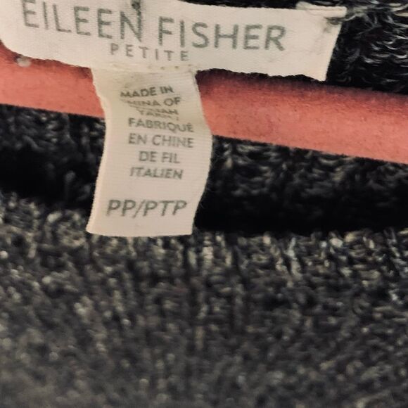Blue Silver Eileen Fisher Petite PP/PTP Small Italian Yarn Sweater - Picture 2 of 6